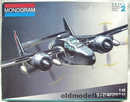 Monogram 1/48 Northrop P-61A / P-61B Black Widow - 'Snuffy Smith' or D-Day Invasion Stripe Version, 7546 plastic model kit